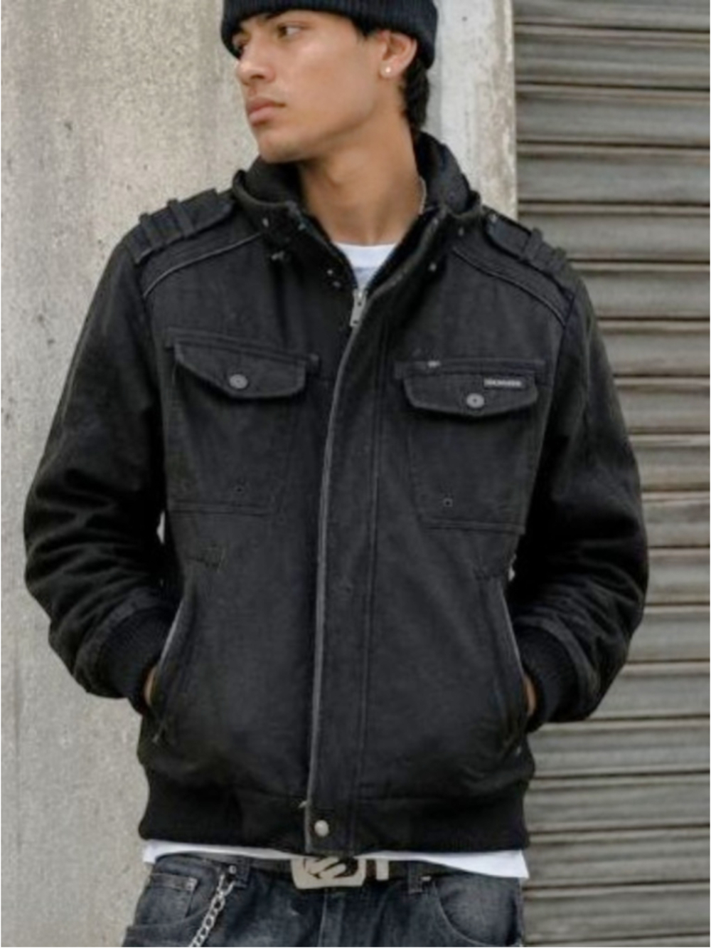 Rare Vintage Y2K Rocawear Wool Military Bomber Jacket